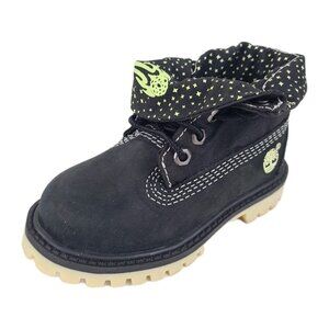 Timberland Roll Top TODDLER Glow Boots Waterproof Black Leather